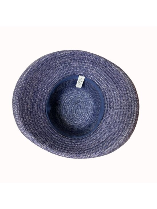 Vintage Villager Periwinkle Straw Cloche Hat Floral Rosette Church Derby Party main image 9